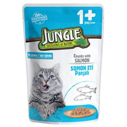 Jungle +1 wet pouch Adult Salmon in gravy (24Pack)