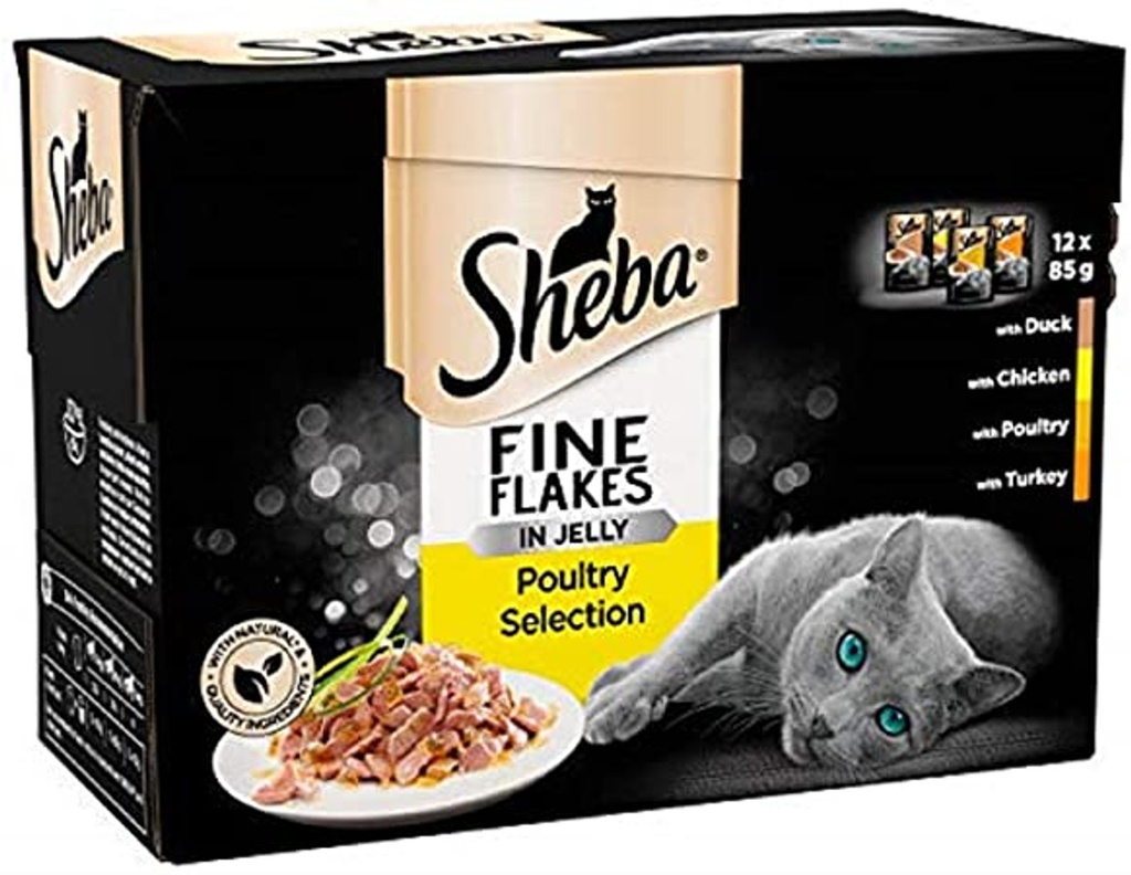 Sheba Fine Flakes Poultry Selection (12*85g in Jelly)