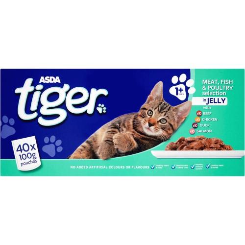 Tiger +1 Meaty fish and Poultry Selection wet pouch (40 Pack)