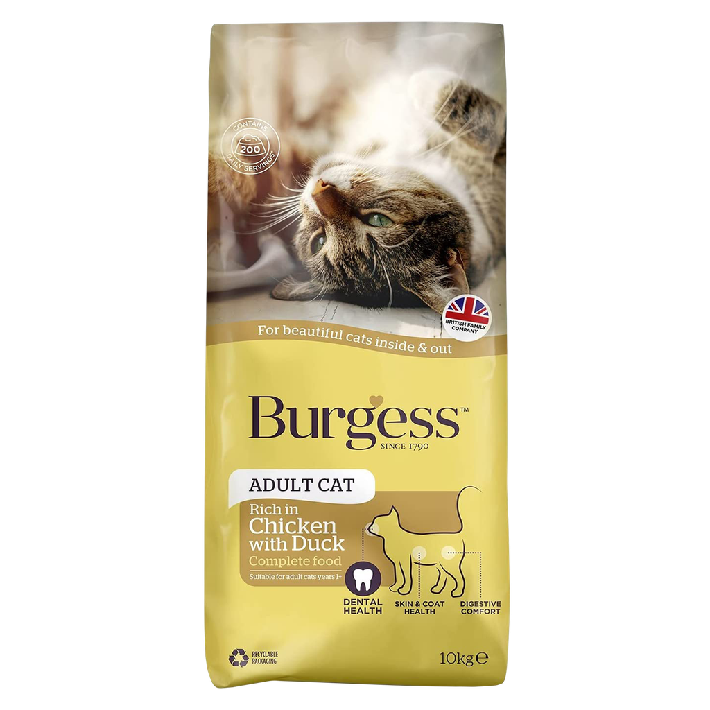 Burgess Adult Cat Dry Food (Chicken with Duck) 10kg