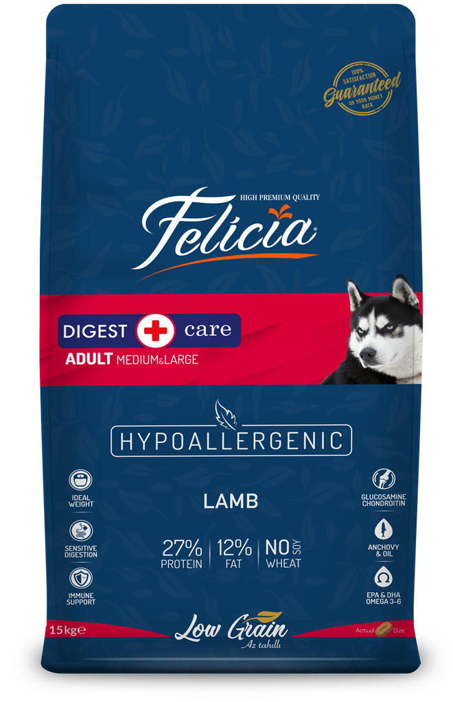 Felicia Adult Medium & Large Dog food (Lamb) 15Kg