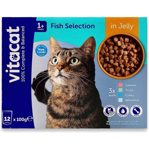 Vitacat +1  Fish Selection in Jelly (12×100g)