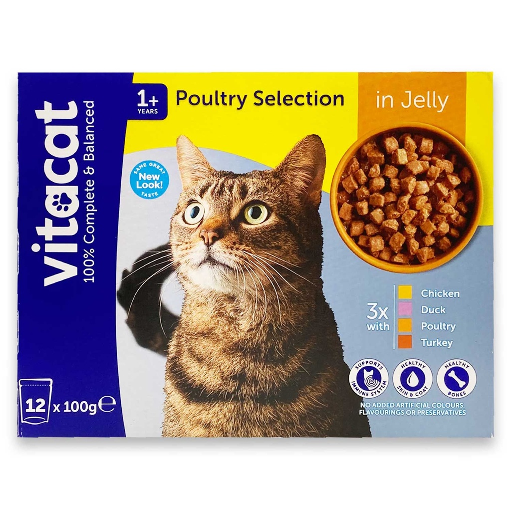 Vitacat +1 Poultry Selection in Jelly (12 pack)