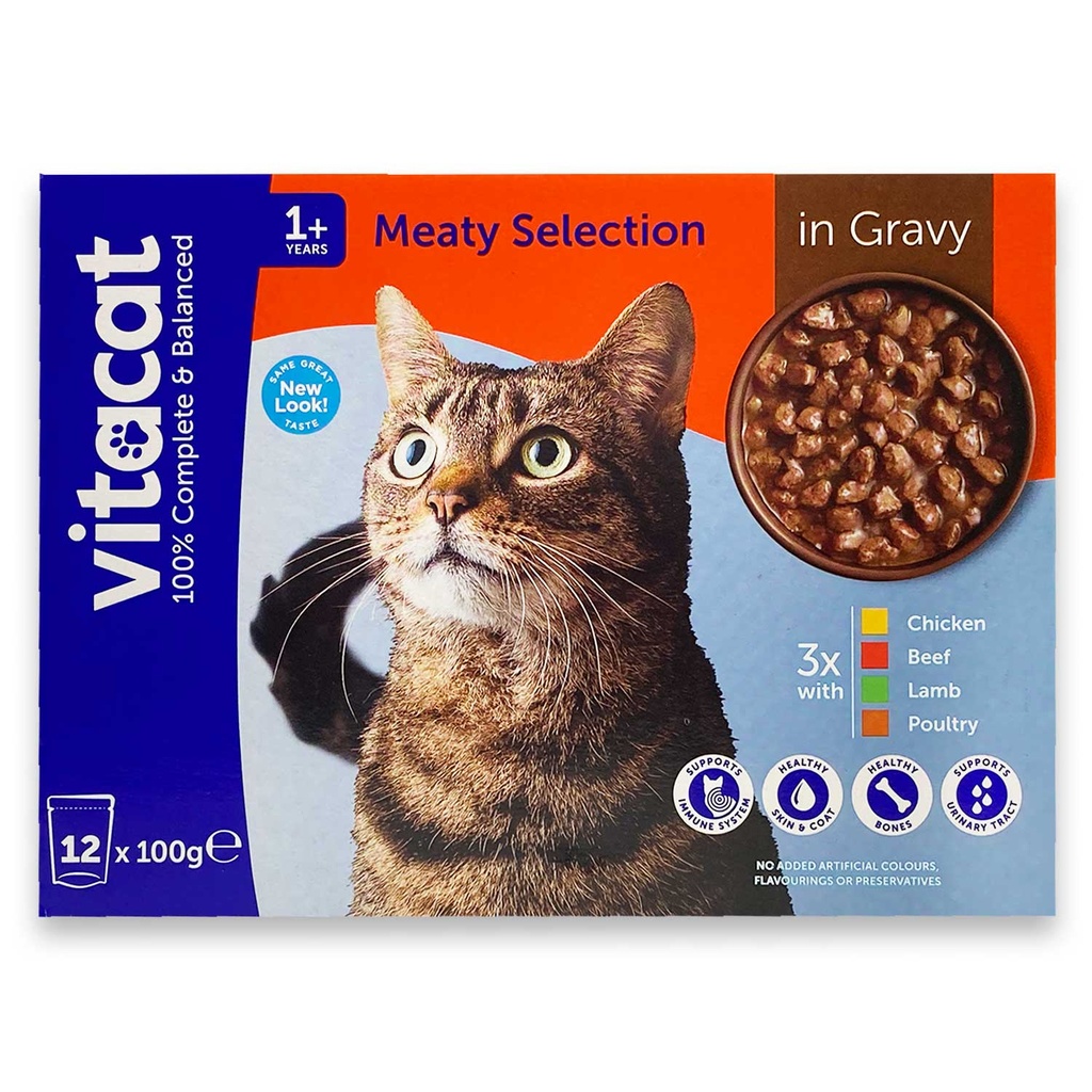 Vitacat +1 Meaty Selection in Gravy (12 pack)