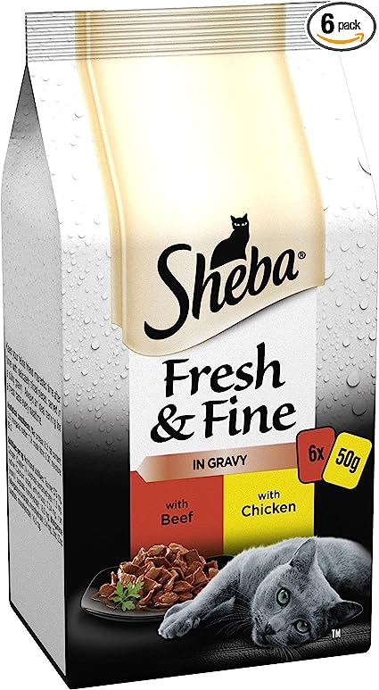 Sheba Fresh and Fine in Gravy (6 x 50g) (Beef and Chicken)