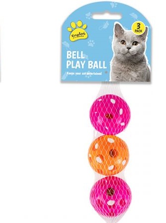 Kingdom Jingle Bell Play Ball Cat Toy (3 pack)