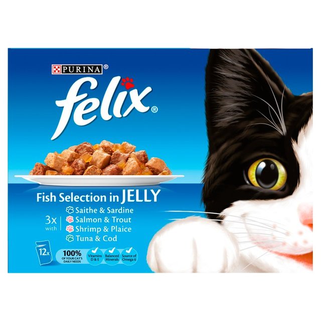 Felix Original  +1 Fish Selection in Jelly (12 pouch)
