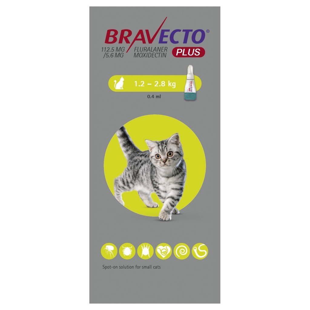Bravecto Plus For Cats 1.2 - 2.8kg