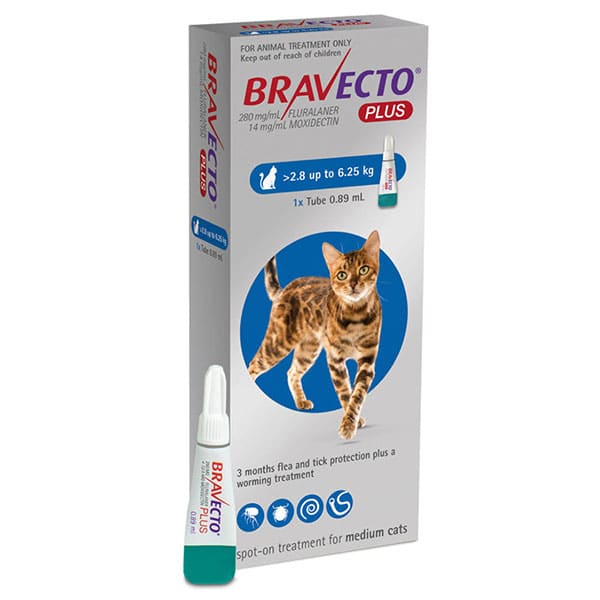Bravecto Plus For Cats 2.8 - 6.25kg