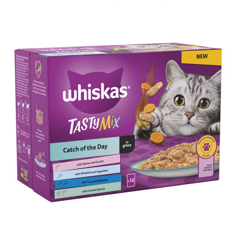 Whiskas +1 tasty mix Catch of the day (12x100g)