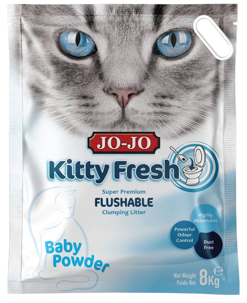Jojo Kitty Fresh Cat Litter Flushable (Baby Powder)
