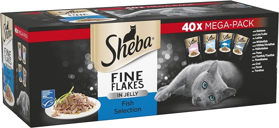 Sheba Fine Flakes Fish Selection in Jelly (40 pouches)