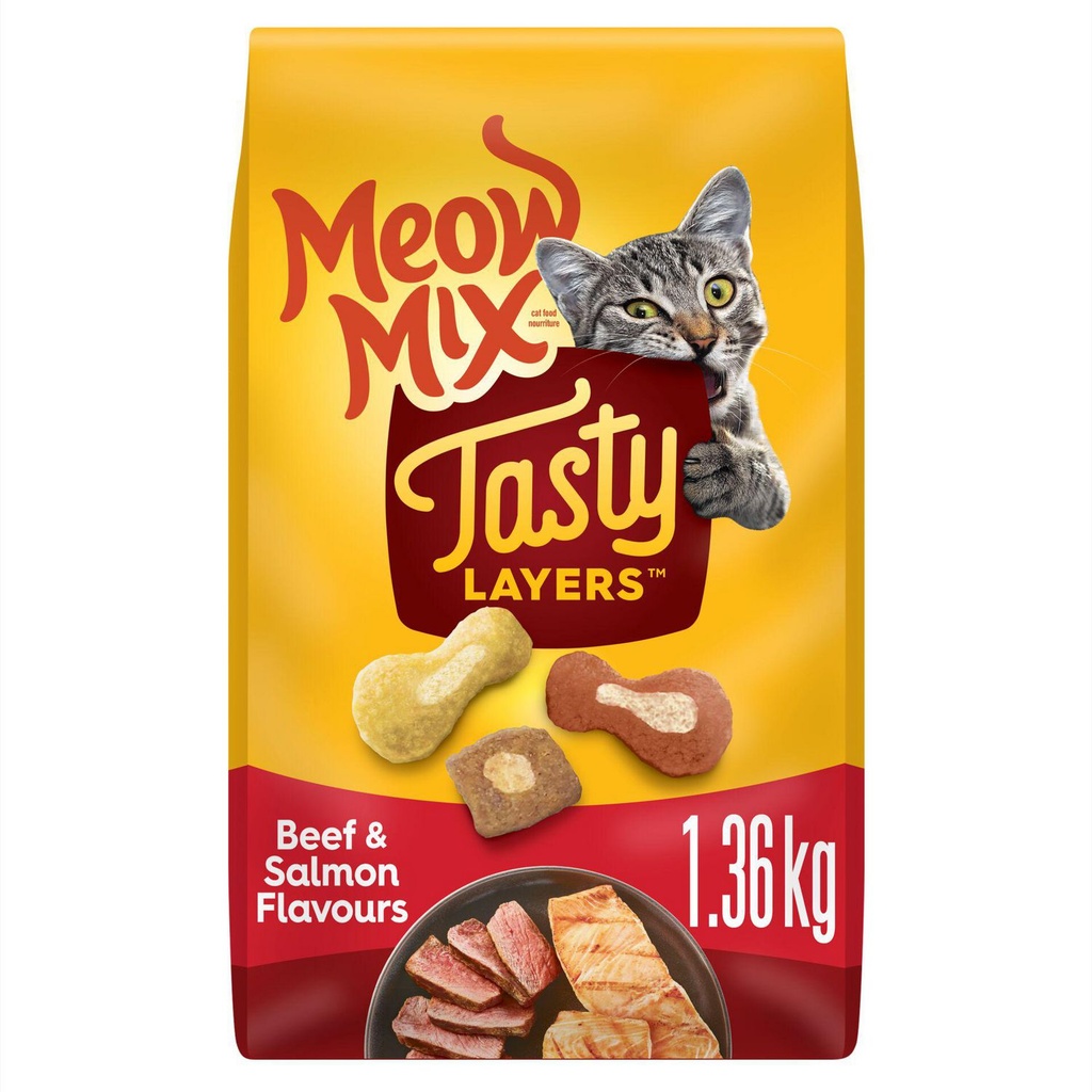 Meow Mix Tasty Layers Beef and Salmon (1.36kg)