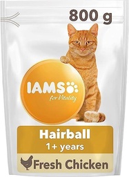 Iams +1 Hairball Dry Cat Food (800g)
