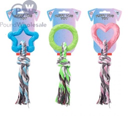 World of Pets Rope and Rubber Puppy Toy