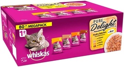 Whiskas +1 Pure Delight Cat food (80 Pouches)